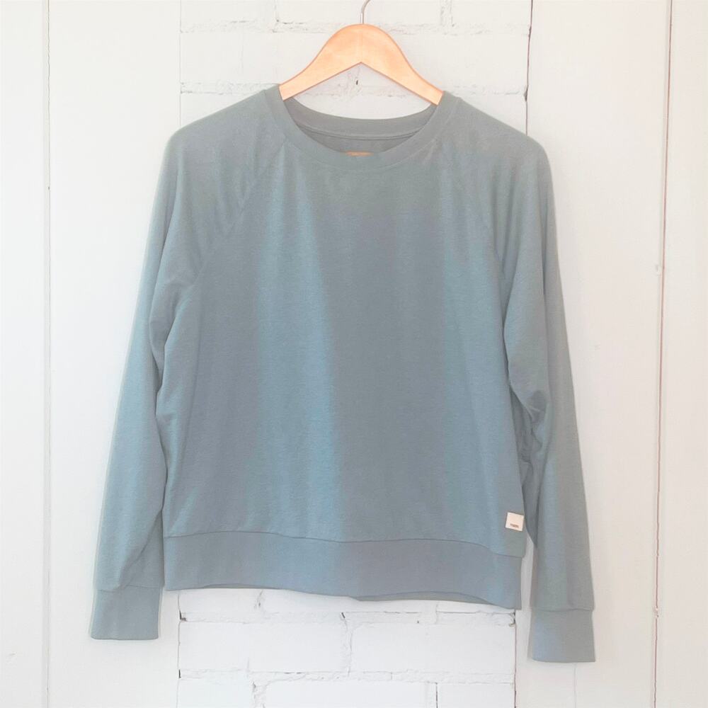 Vuori Long Sleeve Halo Crew Knit Smoke Blue Heather Women's Medium - Picture 3 of 5